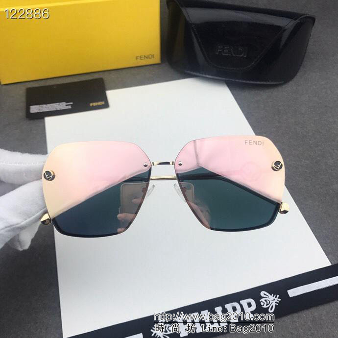 FENDI芬迪 官網廣告款 女款偏光鏡 官網最新 金屬方框墨鏡  lly1318